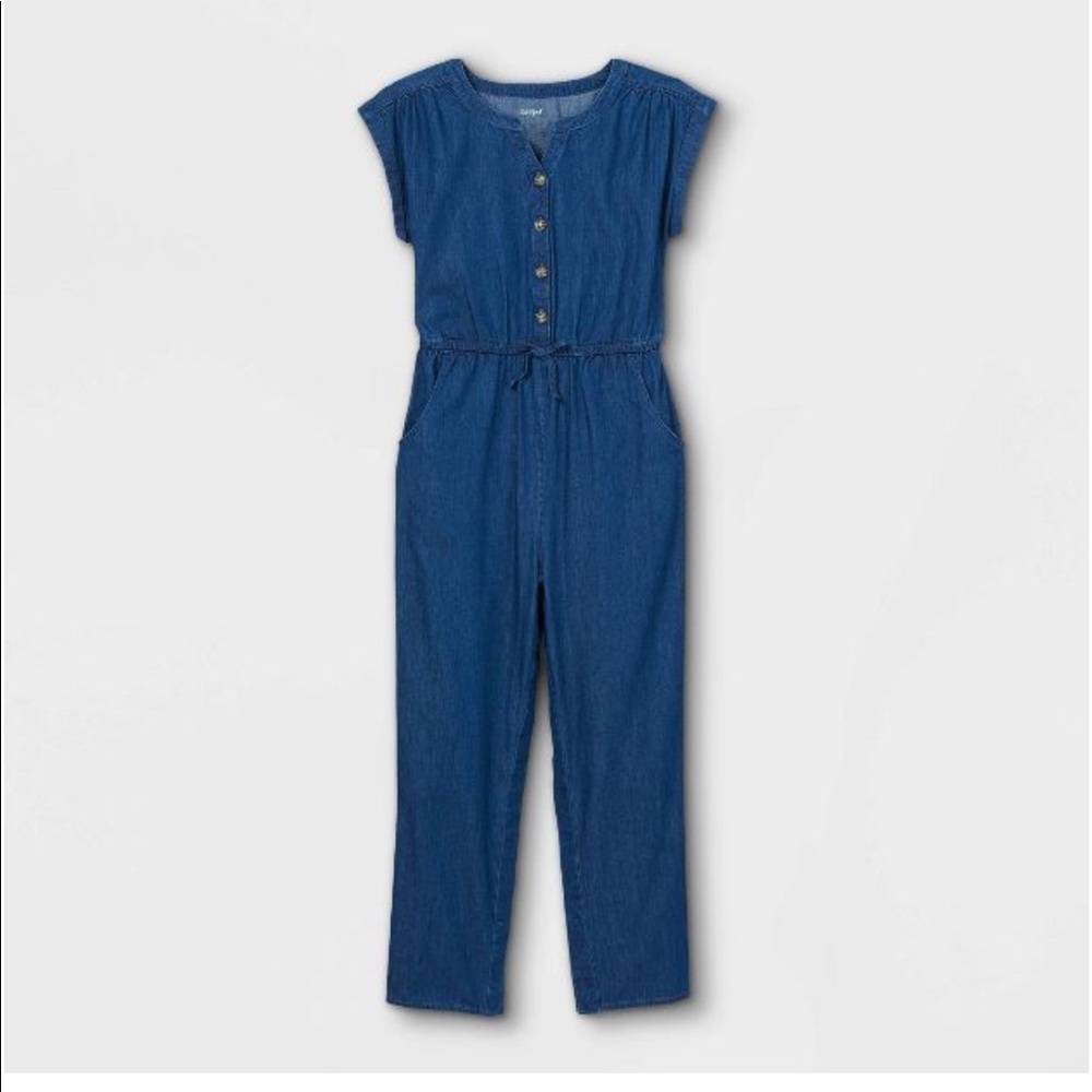 Cat & Jack blue Jean Jumpsuit